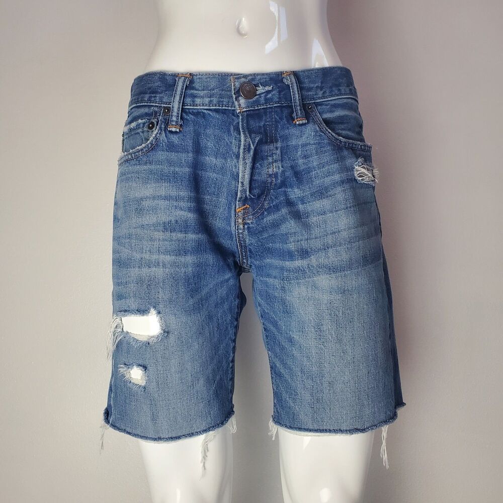 Abercrombie & Fitch Blue Denim Cut-Off Jorts